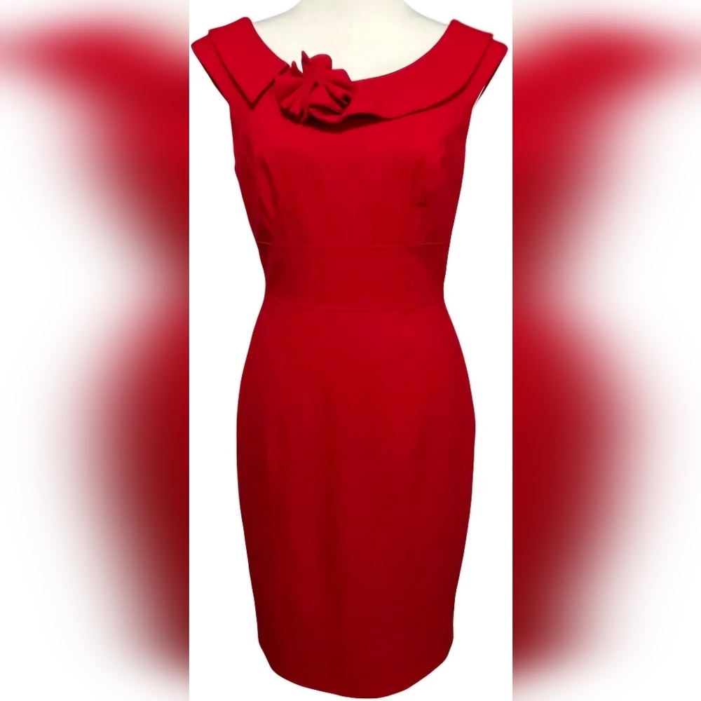 Calvin Klein Vibrant Red Midi Dress 4